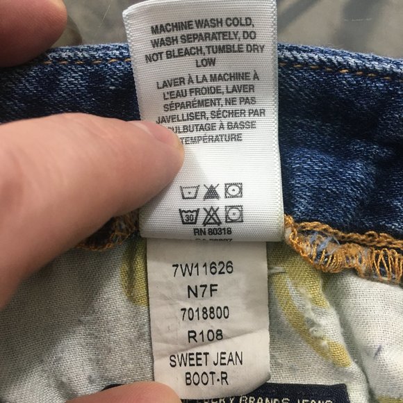 Lucky Brand Womens 4/27 The Sweet Jean Boot Embroidered Cotton Blend Medium Wash - Picture 11 of 12